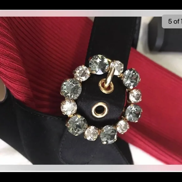 Rare Dolce & Gabbana Black Satin Heel Knit Sock and Appliqué - Picture 4 of 7